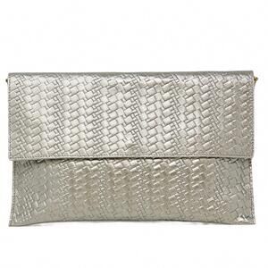 NEW GERMAN FUENTES women's leather cluth crossbody bag in pewter